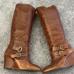 Steve Madden Morgen leather boots in cognac